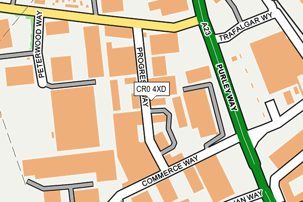 CR0 4XD map - OS OpenMap – Local (Ordnance Survey)