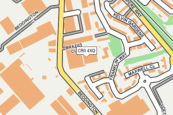 CR0 4XQ map - OS OpenMap – Local (Ordnance Survey)