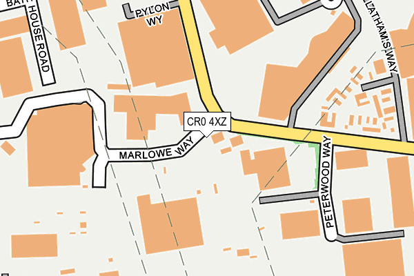 CR0 4XZ map - OS OpenMap – Local (Ordnance Survey)