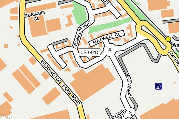 CR0 4YD map - OS OpenMap – Local (Ordnance Survey)