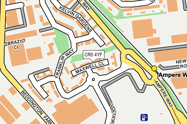 CR0 4YF map - OS OpenMap – Local (Ordnance Survey)