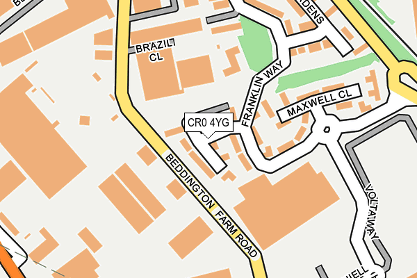 CR0 4YG map - OS OpenMap – Local (Ordnance Survey)