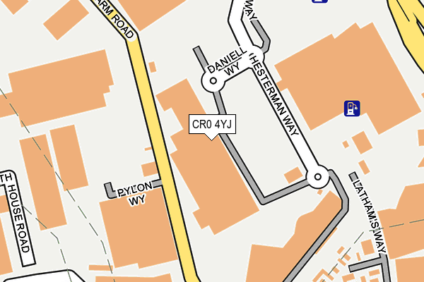 CR0 4YJ map - OS OpenMap – Local (Ordnance Survey)