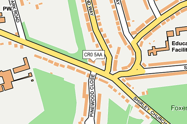 CR0 5AA map - OS OpenMap – Local (Ordnance Survey)
