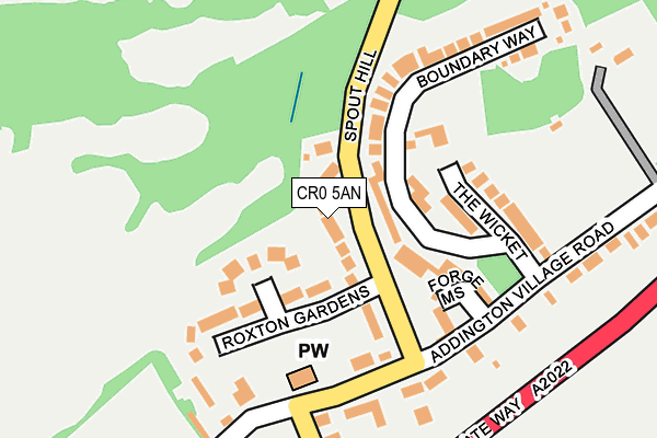 CR0 5AN map - OS OpenMap – Local (Ordnance Survey)