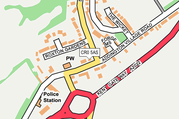 CR0 5AS map - OS OpenMap – Local (Ordnance Survey)