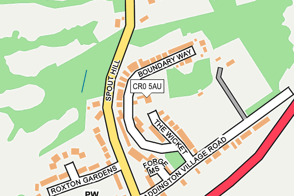 CR0 5AU map - OS OpenMap – Local (Ordnance Survey)