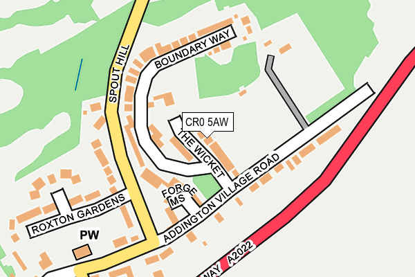 CR0 5AW map - OS OpenMap – Local (Ordnance Survey)