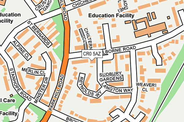 CR0 5AZ map - OS OpenMap – Local (Ordnance Survey)