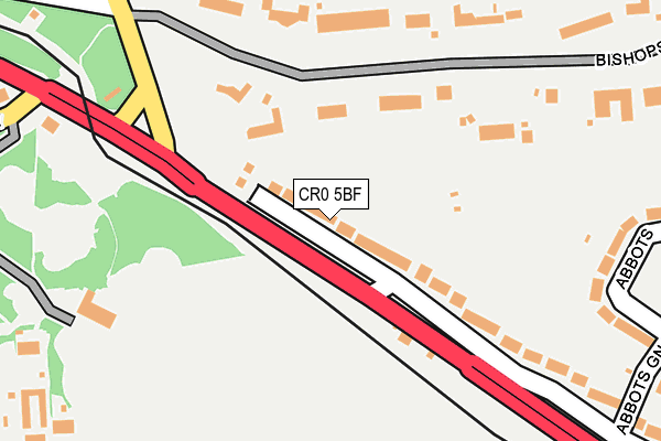 CR0 5BF map - OS OpenMap – Local (Ordnance Survey)