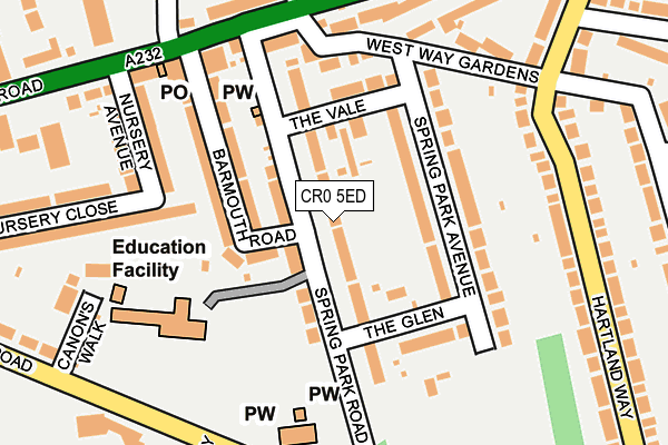 CR0 5ED map - OS OpenMap – Local (Ordnance Survey)