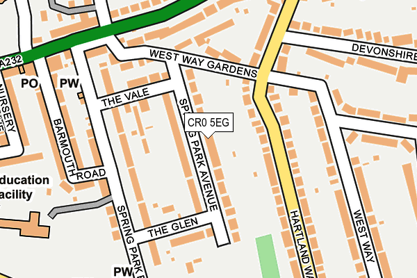 CR0 5EG map - OS OpenMap – Local (Ordnance Survey)