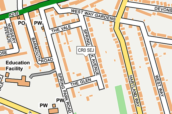 CR0 5EJ map - OS OpenMap – Local (Ordnance Survey)