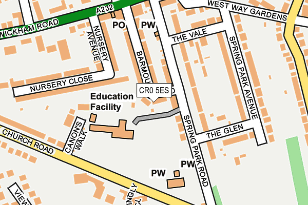 CR0 5ES map - OS OpenMap – Local (Ordnance Survey)