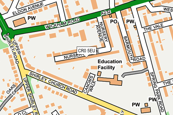 CR0 5EU map - OS OpenMap – Local (Ordnance Survey)