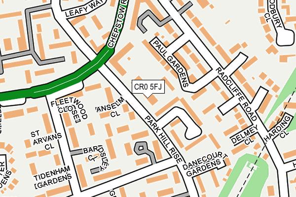 CR0 5FJ map - OS OpenMap – Local (Ordnance Survey)