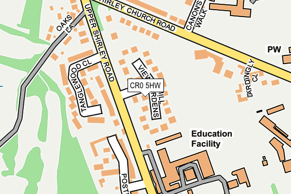 CR0 5HW map - OS OpenMap – Local (Ordnance Survey)