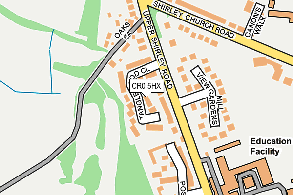 CR0 5HX map - OS OpenMap – Local (Ordnance Survey)