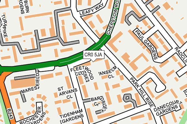 CR0 5JA map - OS OpenMap – Local (Ordnance Survey)