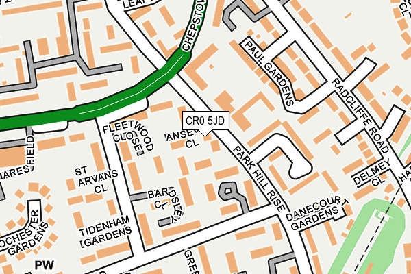 CR0 5JD map - OS OpenMap – Local (Ordnance Survey)