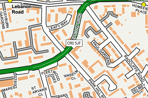CR0 5JF map - OS OpenMap – Local (Ordnance Survey)