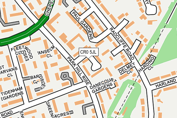 CR0 5JL map - OS OpenMap – Local (Ordnance Survey)