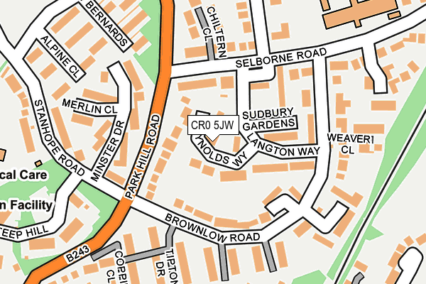 CR0 5JW map - OS OpenMap – Local (Ordnance Survey)