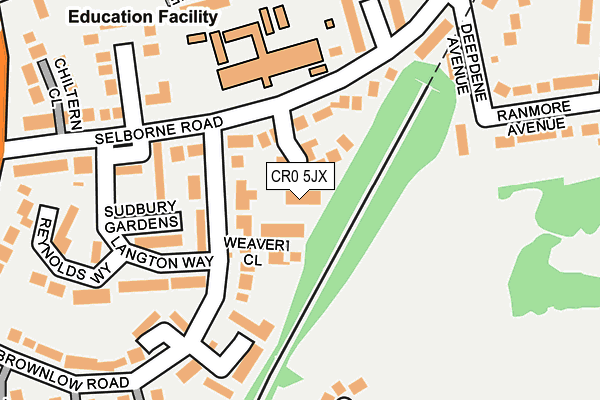 CR0 5JX map - OS OpenMap – Local (Ordnance Survey)