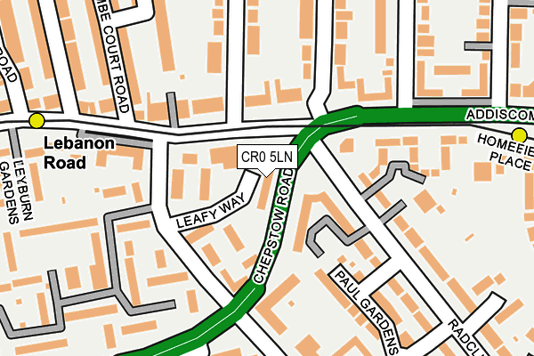 CR0 5LN map - OS OpenMap – Local (Ordnance Survey)