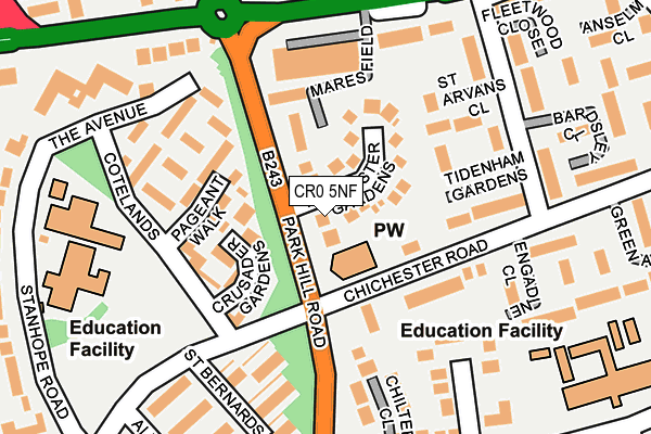 CR0 5NF map - OS OpenMap – Local (Ordnance Survey)