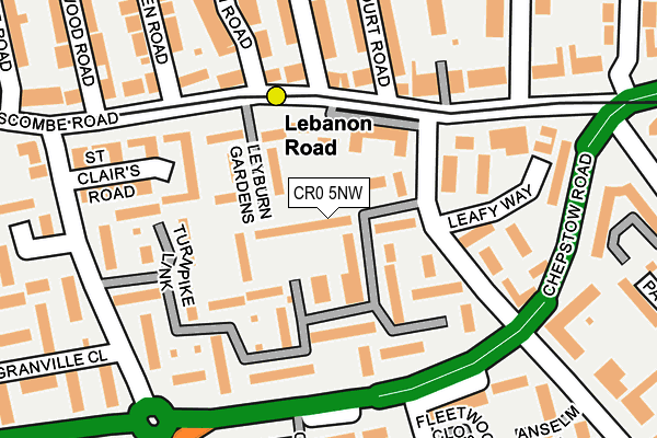 CR0 5NW map - OS OpenMap – Local (Ordnance Survey)