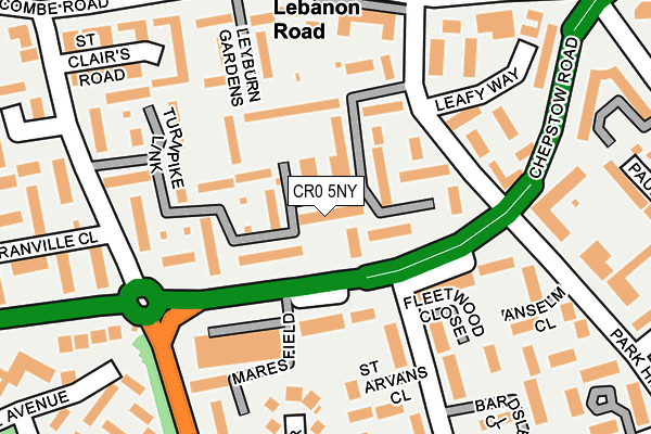 CR0 5NY map - OS OpenMap – Local (Ordnance Survey)