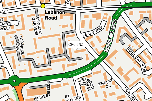 CR0 5NZ map - OS OpenMap – Local (Ordnance Survey)