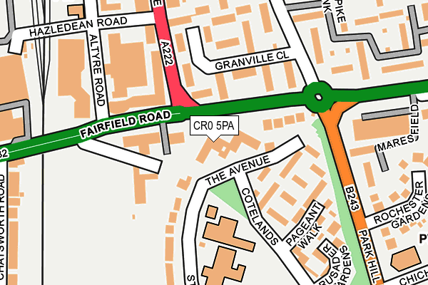 CR0 5PA map - OS OpenMap – Local (Ordnance Survey)