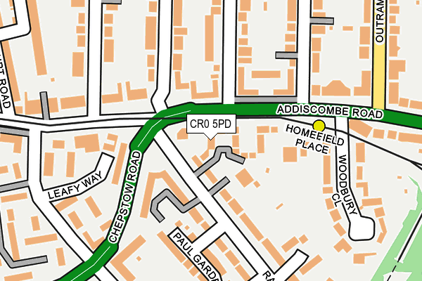 CR0 5PD map - OS OpenMap – Local (Ordnance Survey)