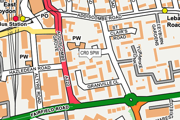 CR0 5PW map - OS OpenMap – Local (Ordnance Survey)
