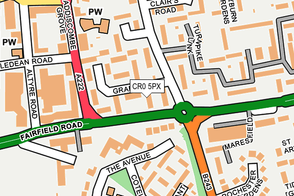 CR0 5PX map - OS OpenMap – Local (Ordnance Survey)