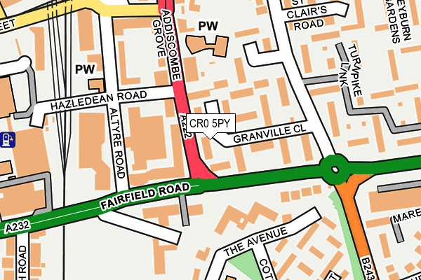 CR0 5PY map - OS OpenMap – Local (Ordnance Survey)