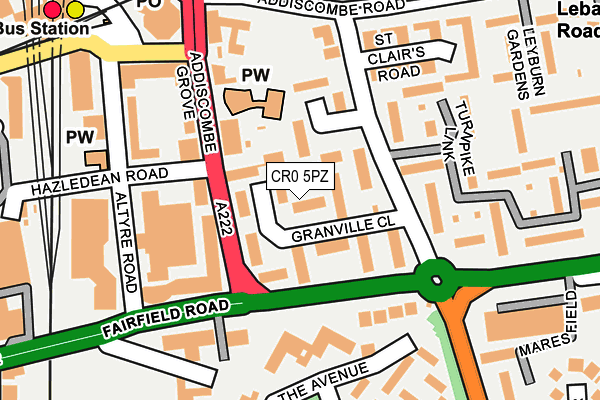 CR0 5PZ map - OS OpenMap – Local (Ordnance Survey)