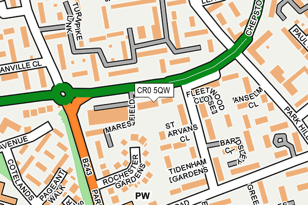 CR0 5QW map - OS OpenMap – Local (Ordnance Survey)