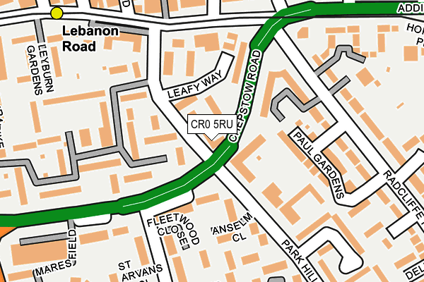 CR0 5RU map - OS OpenMap – Local (Ordnance Survey)