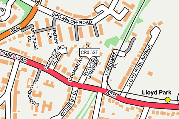CR0 5ST map - OS OpenMap – Local (Ordnance Survey)