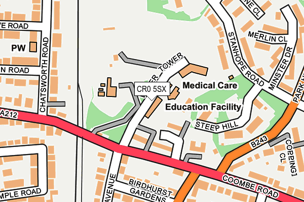 CR0 5SX map - OS OpenMap – Local (Ordnance Survey)