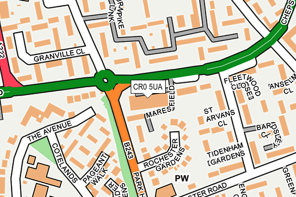 CR0 5UA map - OS OpenMap – Local (Ordnance Survey)