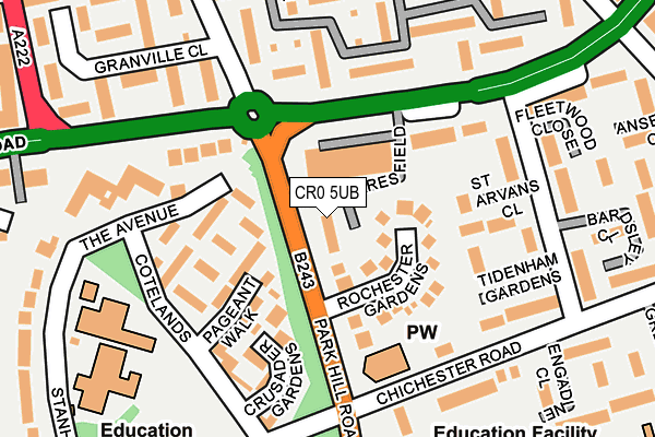 CR0 5UB map - OS OpenMap – Local (Ordnance Survey)