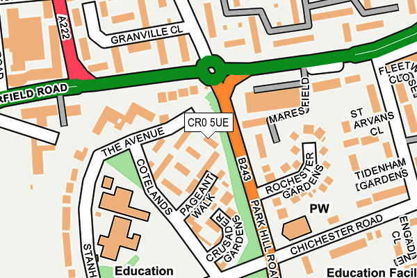 CR0 5UE map - OS OpenMap – Local (Ordnance Survey)
