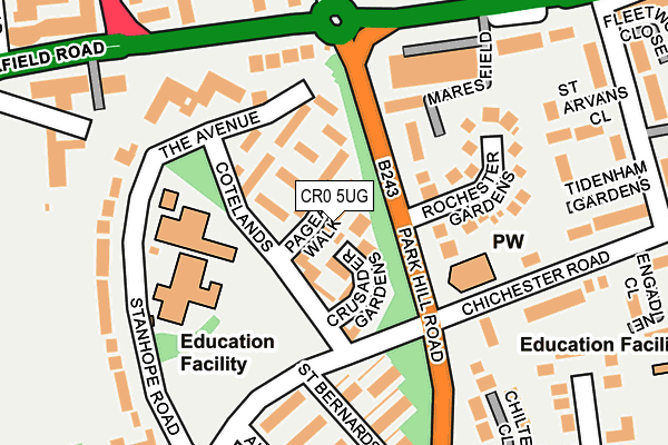 CR0 5UG map - OS OpenMap – Local (Ordnance Survey)