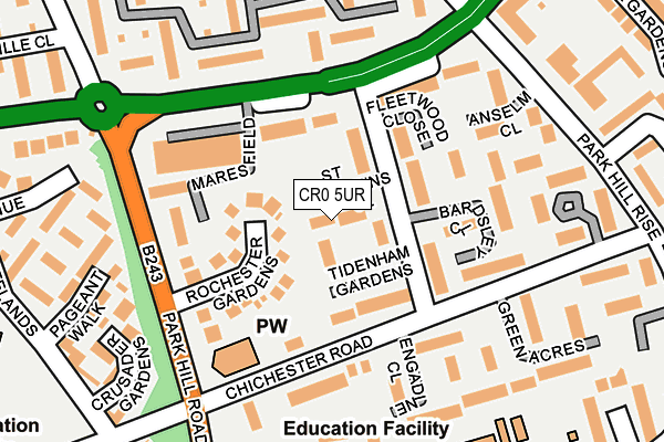 CR0 5UR map - OS OpenMap – Local (Ordnance Survey)