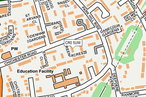 CR0 5UW map - OS OpenMap – Local (Ordnance Survey)