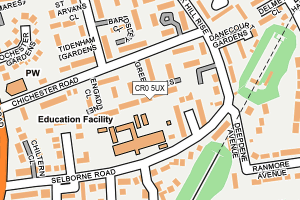 CR0 5UX map - OS OpenMap – Local (Ordnance Survey)